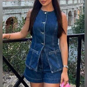 Meshki Dark Blue Denim Overalls